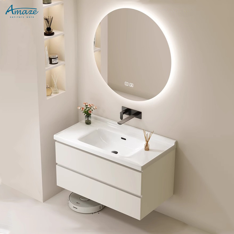 Home Living Bathroom Vanity - خزانة حمام عصرية فاخرة من الخشب