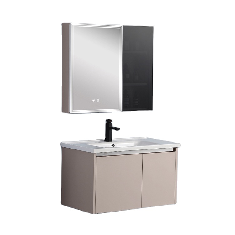 Home Living Bathroom Vanity - خزانة حمام عصرية بيضاء من الفولاذ