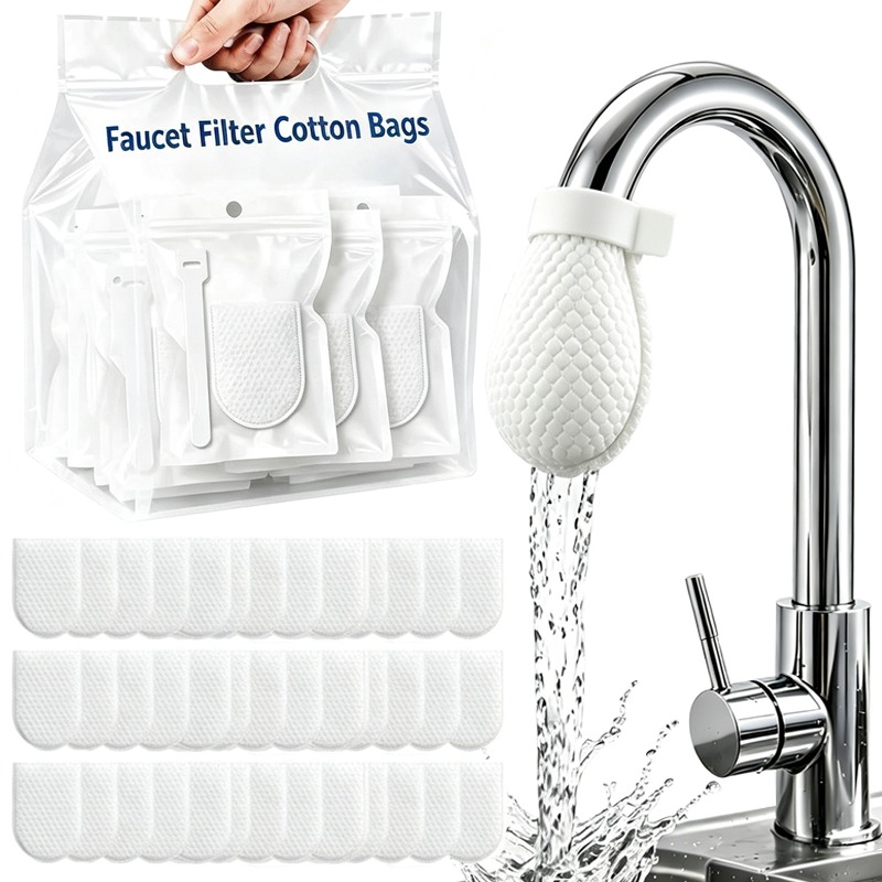Home Bathroom Water Filter - أكياس قطنية لفلتر الصنبور 300/30x مع