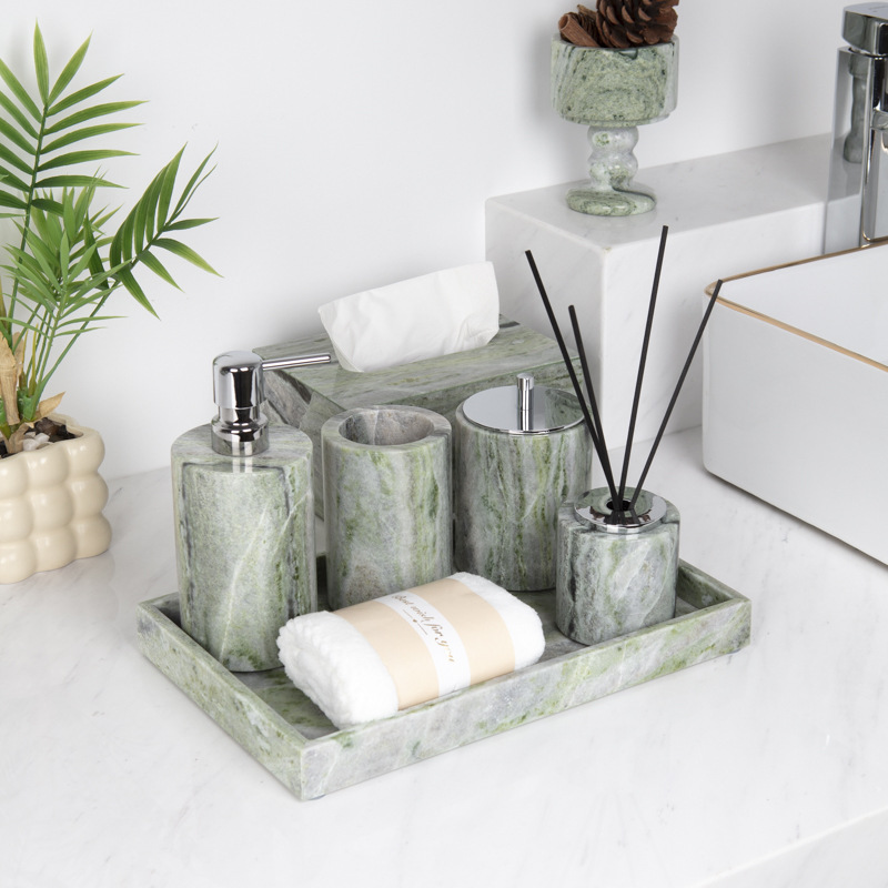 Zara Home Bathroom - طقم صينية حمام رخامية فاخرة من