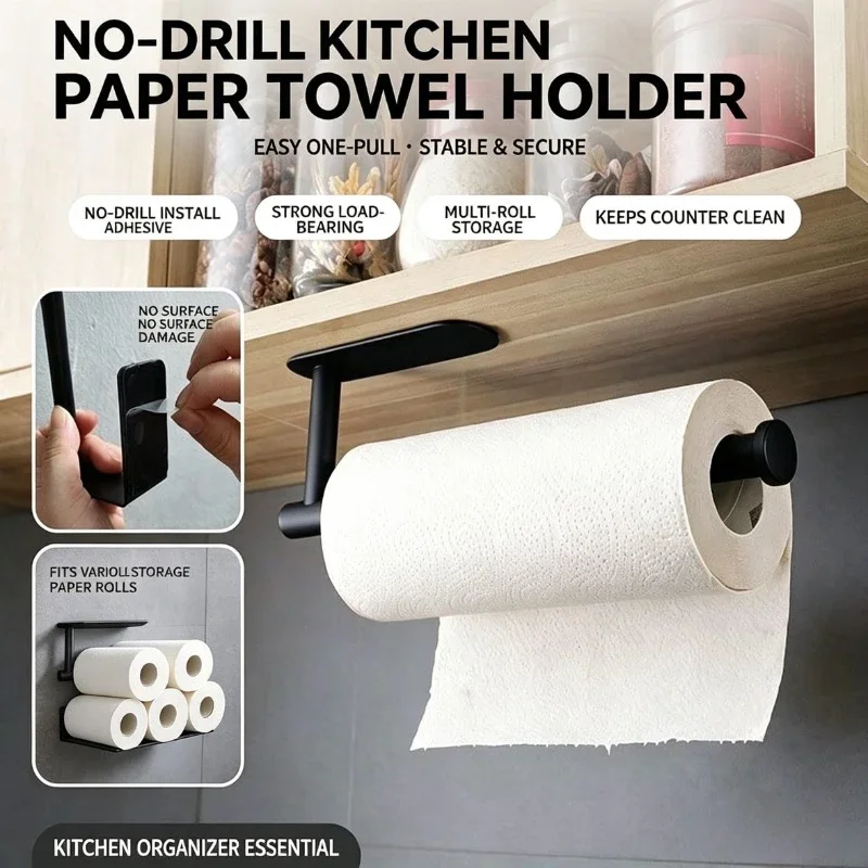 Home Bathroom Wallpaper - حامل لفائف الورق، رف مناشف، رف