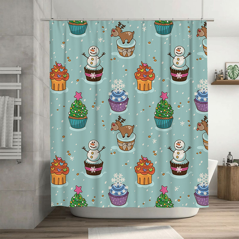 Home Decor Bathroom Ideas - TU الساحرة عيد الميلاد دش الستار