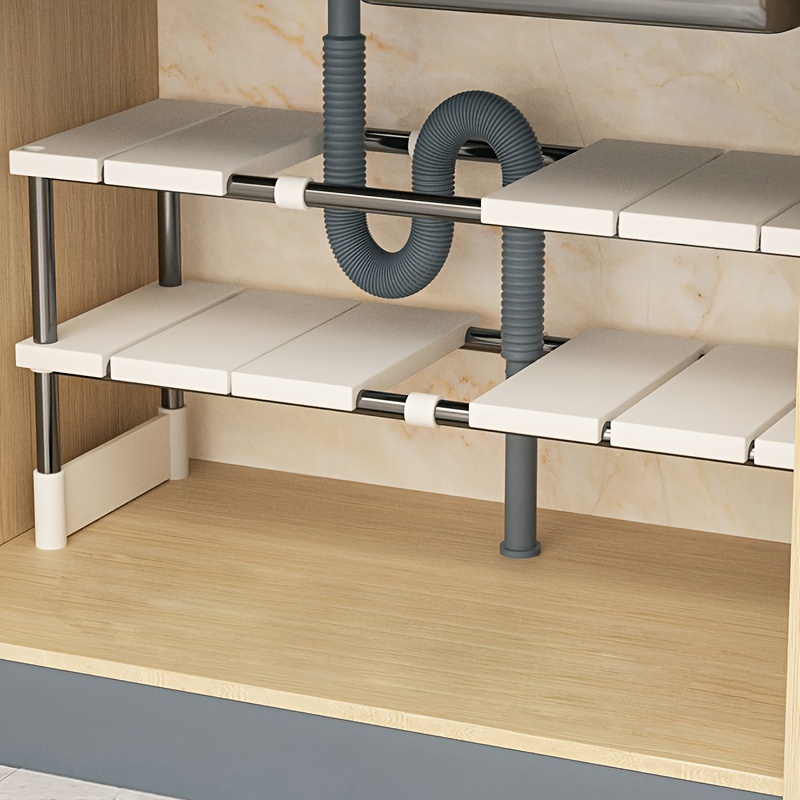Home Goods Bathroom Cabinets - رف تخزين قابل للتعديل تحت الحوض،