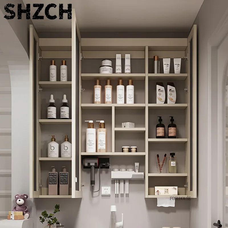 Home Living Bathroom Vanity - مرآة حمام عصرية سميكة مع خزانة