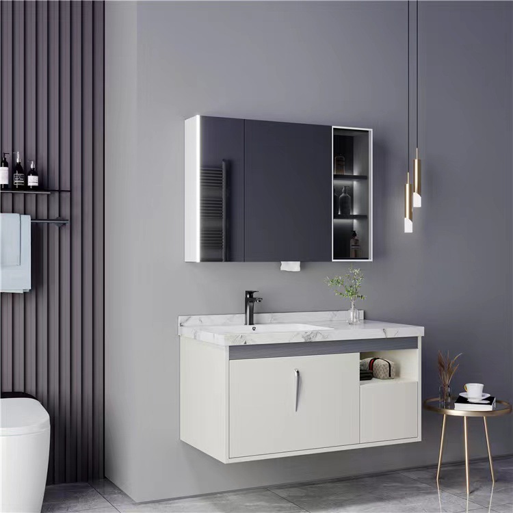 Home Living Bathroom Vanity - خزانة حمام عصرية معلقة على الحائط