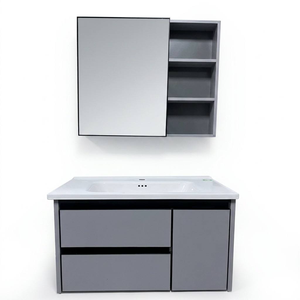 Home Living Bathroom Vanity - خزانة حمام عصرية صديقة للبيئة مثبتة