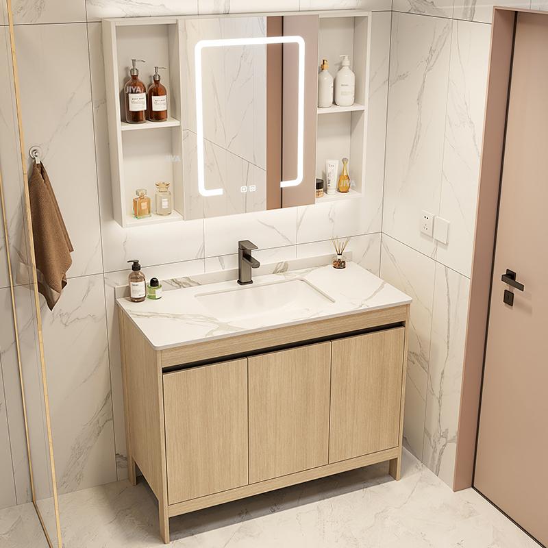 Home Living Bathroom Vanity - خزانة حمام مخصصة قائمة على الأرض