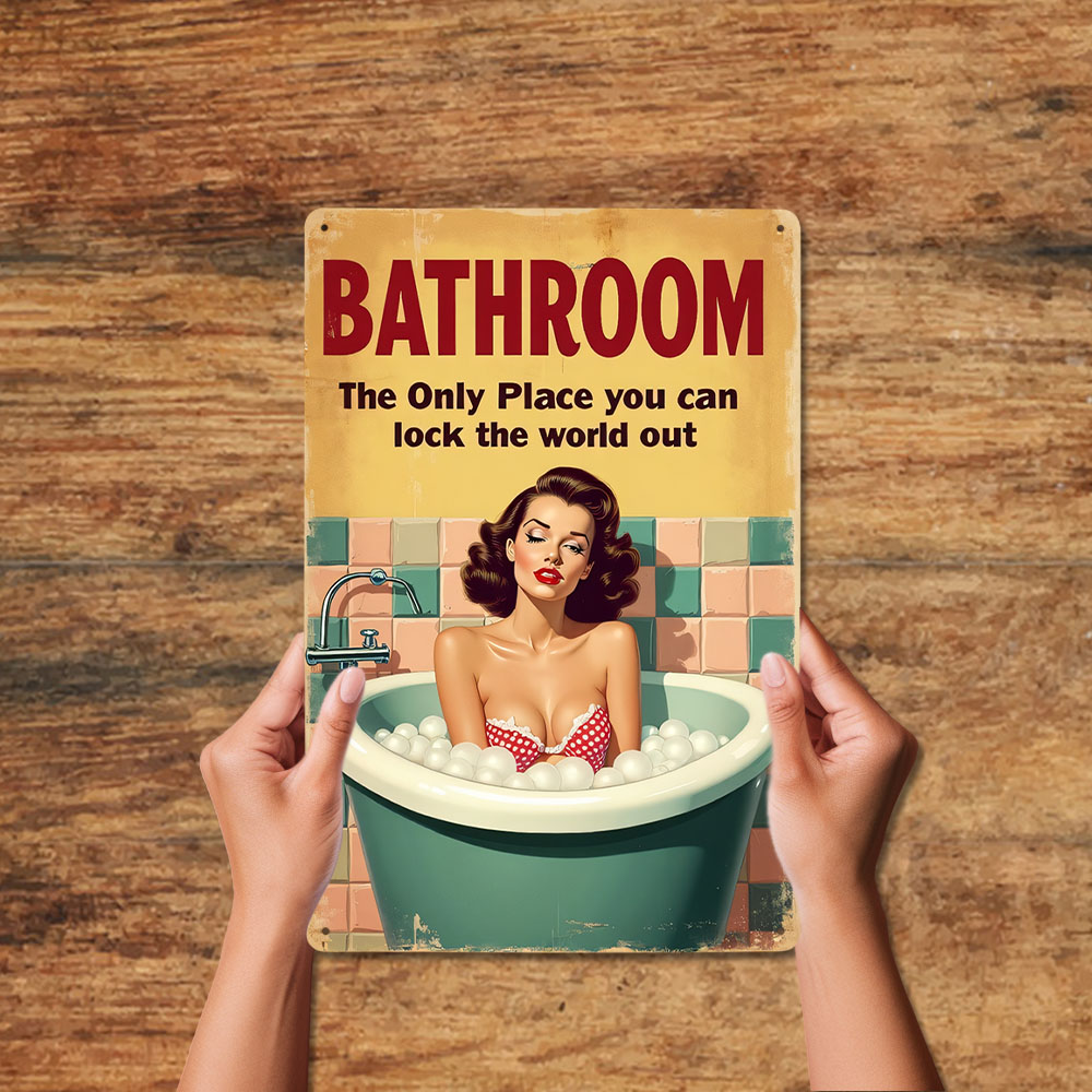 قواعد الحمام المضحكة خمر علامة - مراجعة Home Decor Bathroom Ideas وسعره