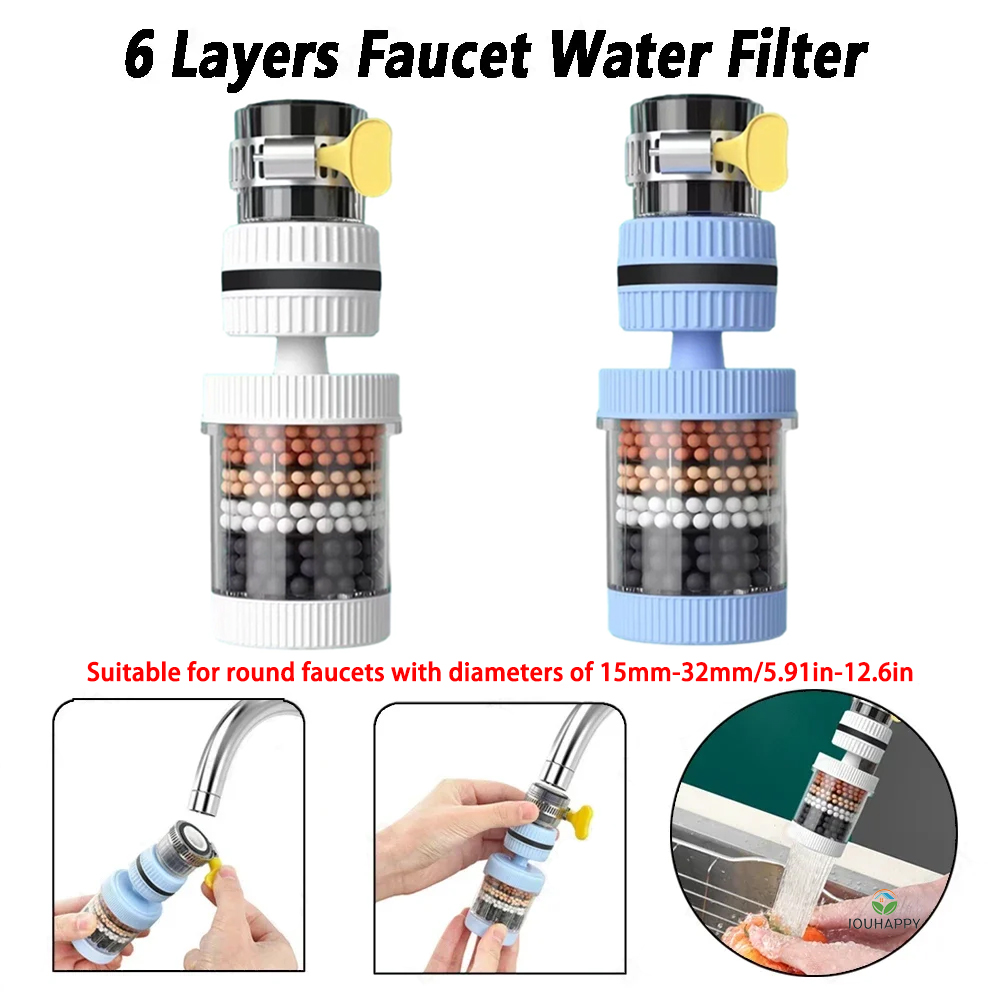 العالمي دش صنبور 6 طبقات صنبور - مراجعة Home Bathroom Water Filter وسعره