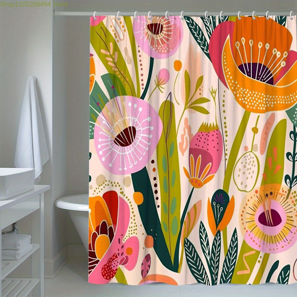 ستارة حمام بنمط زهور نابض بالح - مراجعة Home Decor Bathroom Ideas وسعره