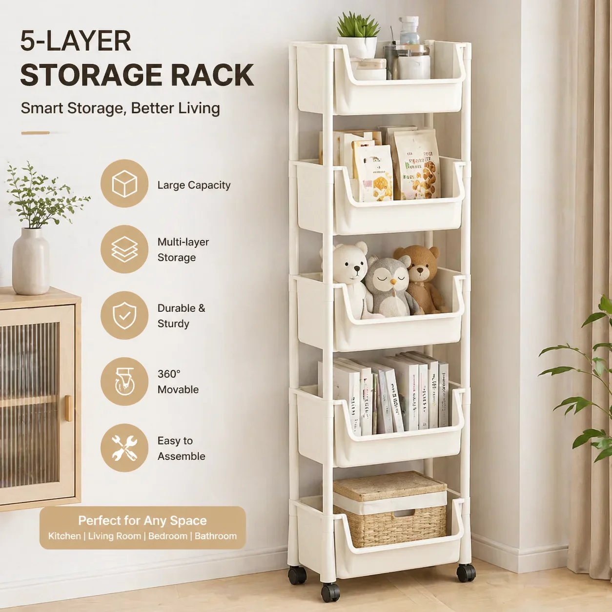 رف كتب متحرك، رف تخزين للمطبخ، - مراجعة Home Goods Bathroom Cabinets وسعره