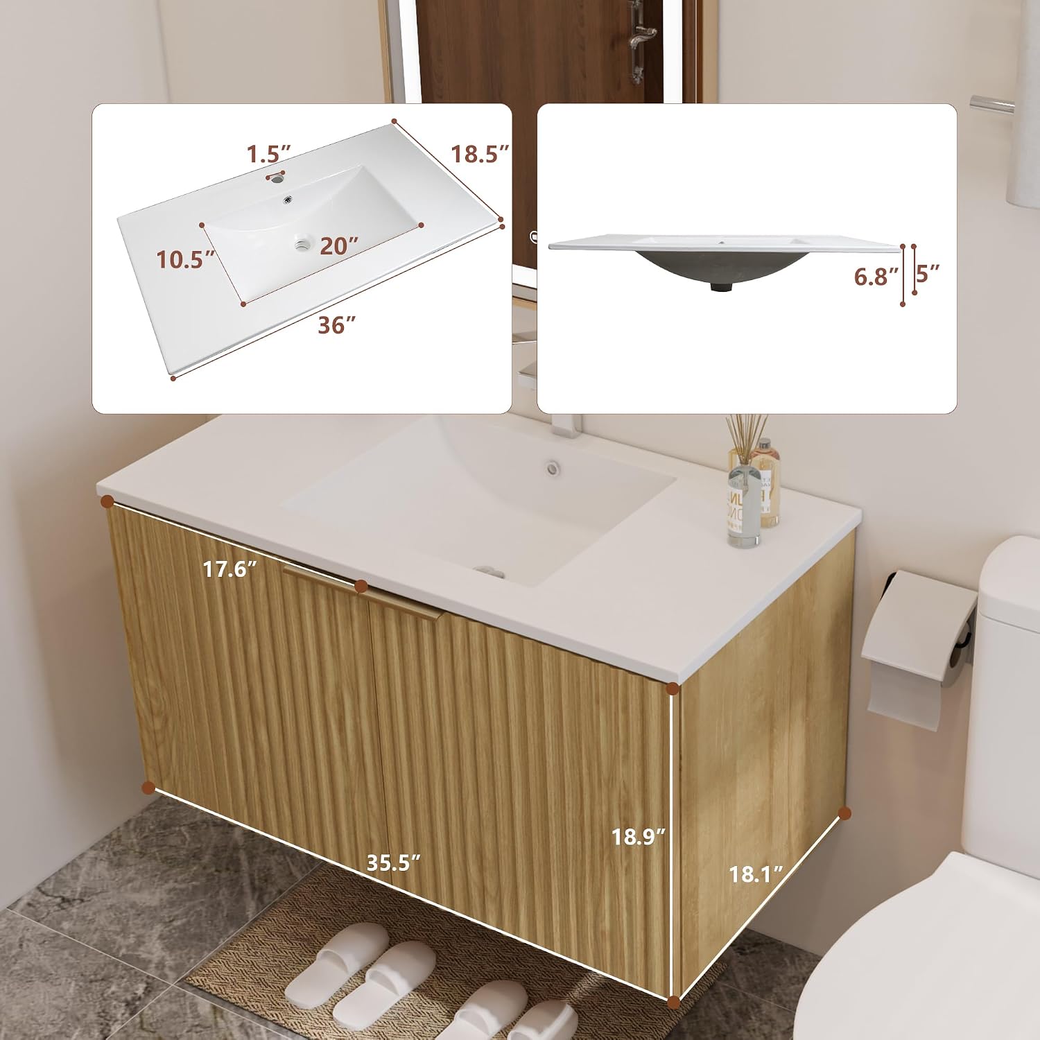 وحدة حمام عصرية معلقة على الحا - مراجعة Home Bathroom Door وسعره