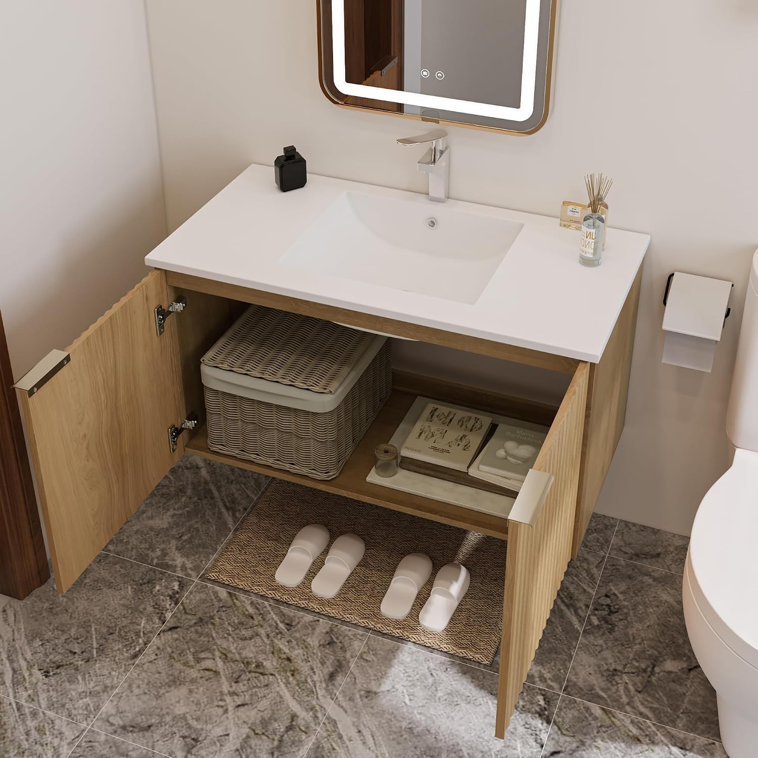 وحدة حمام عصرية معلقة على الحا - مراجعة Home Bathroom Door وسعره