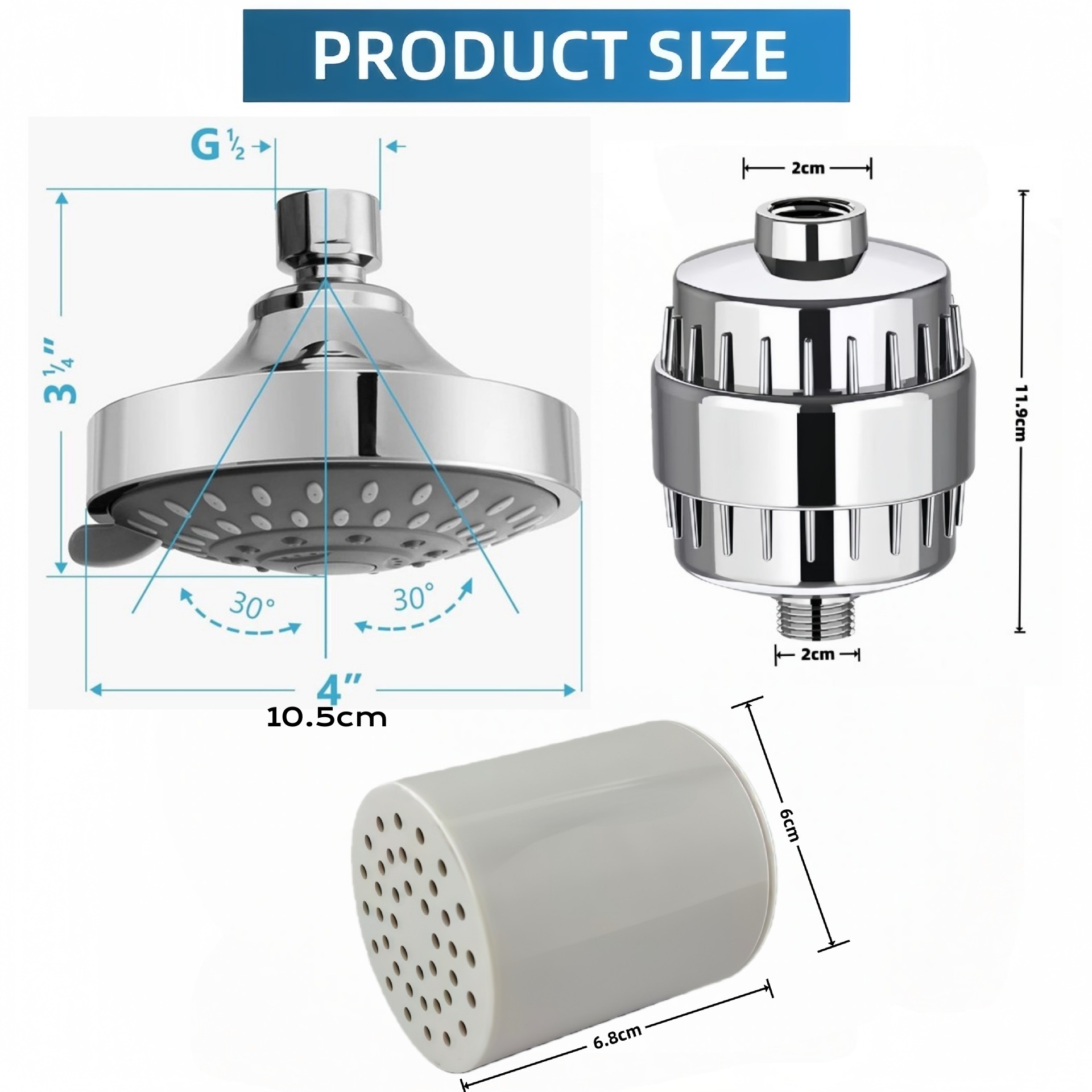 خرطوشة فلتر مياه عسرة عالية ال - مراجعة Home Bathroom Water Filter وسعره