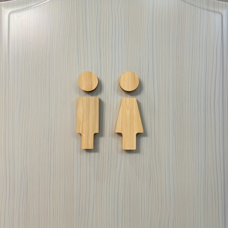 قطعتان من لافتة الحمام الخشبية - مراجعة Home Bathroom Door وسعره