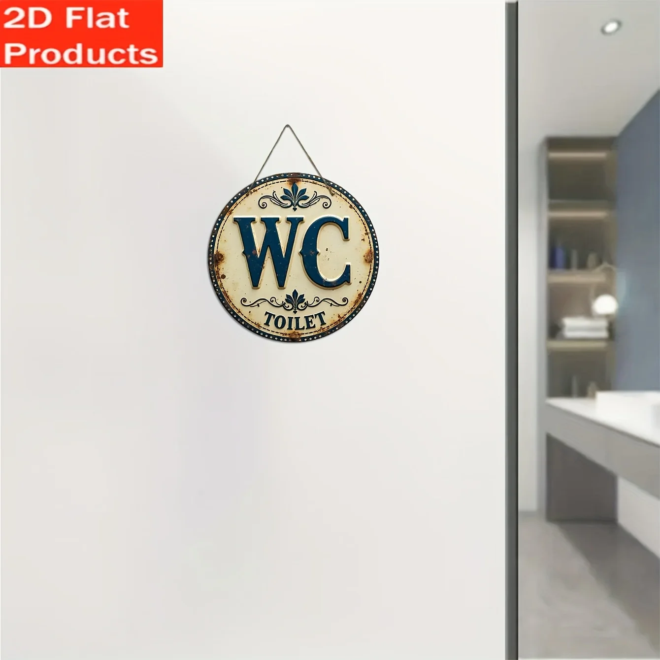 لافتة حمام خشبية بتصميم عتيق،  - مراجعة Home Of The Year Bathroom وسعره
