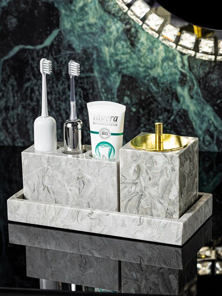 طقم صينية رخامية فاخرة للحمام  - مراجعة Zara Home Bathroom وسعره