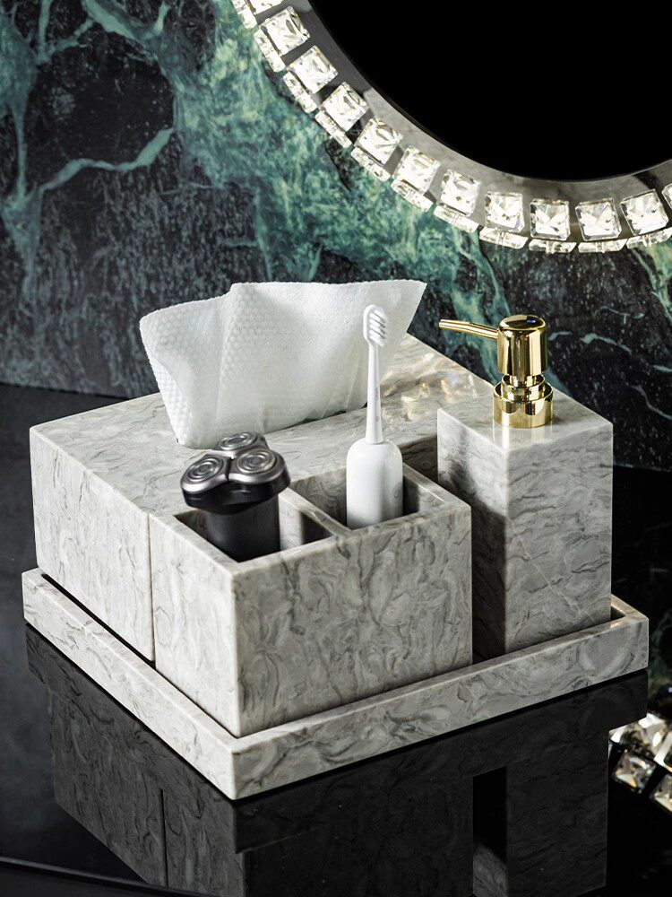 طقم صينية رخامية فاخرة للحمام  - مراجعة Zara Home Bathroom وسعره