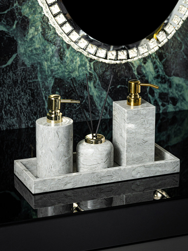 طقم صينية رخامية فاخرة للحمام  - مراجعة Zara Home Bathroom وسعره