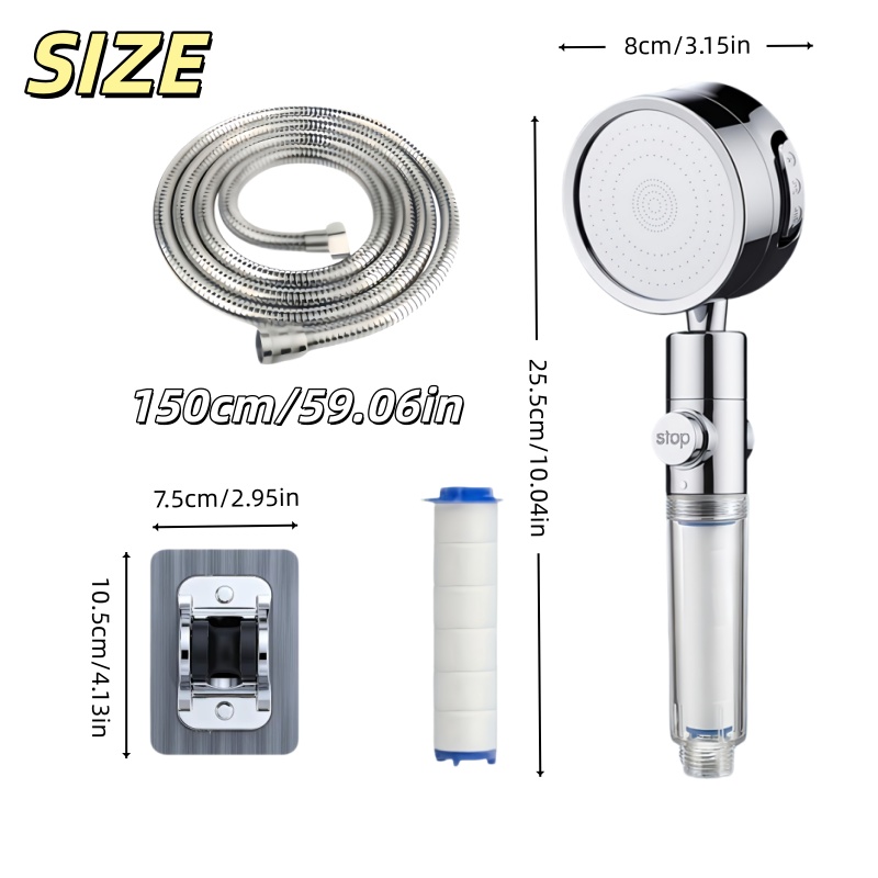 دش يدوي بنافذة مرئية للتصفيف،  - مراجعة Home Bathroom Water Filter وسعره