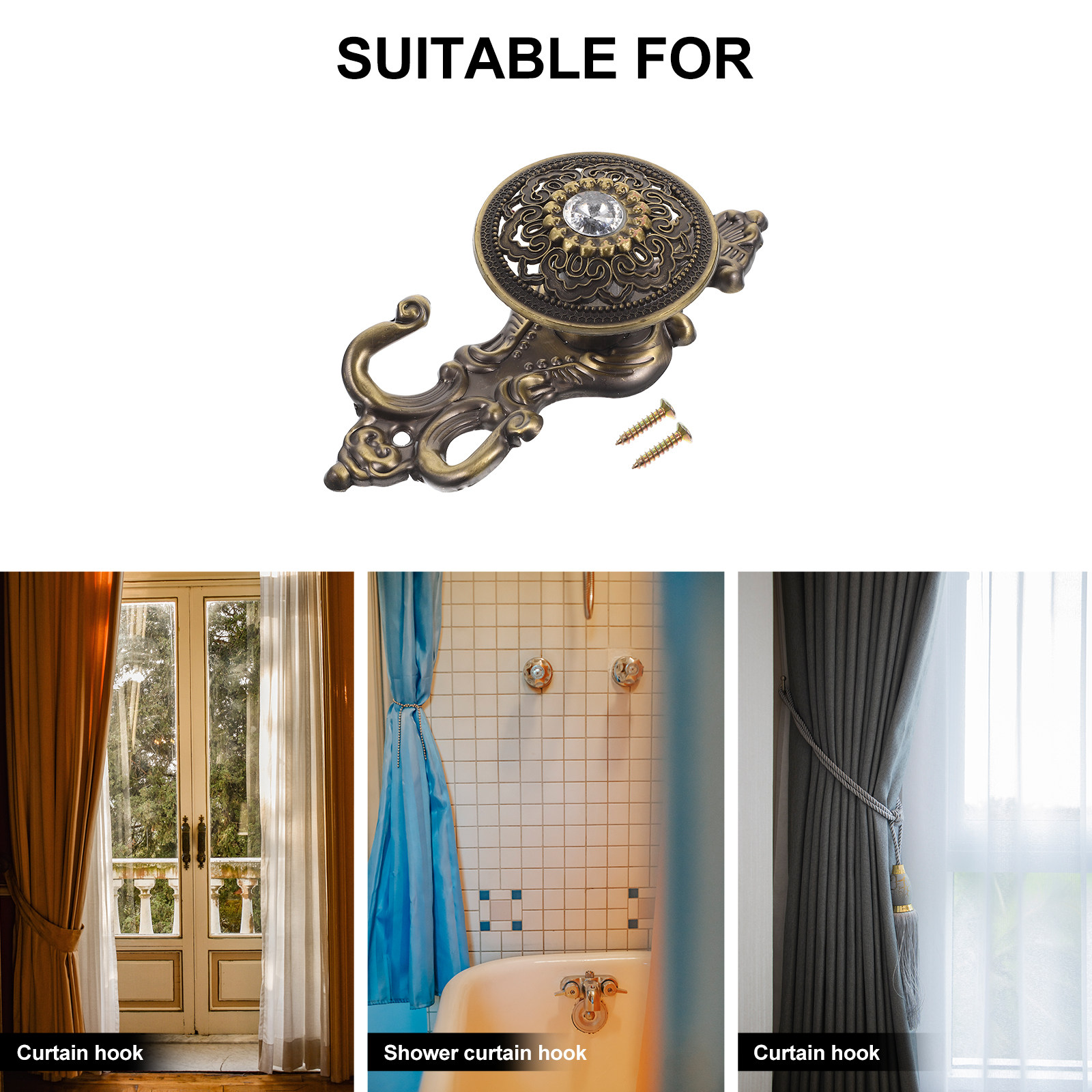 قطعتان من خطافات الستائر الأني - مراجعة Home Bathroom Door وسعره