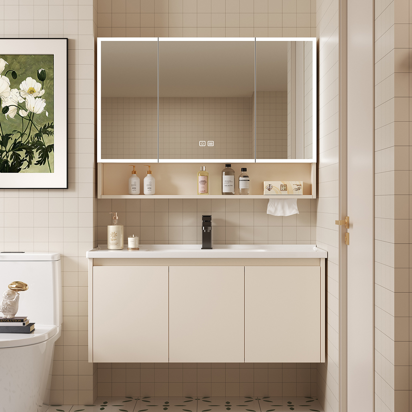 خزانة مرآة ذكية للحمام من الأل - مراجعة Home Bathroom Wallpaper وسعره