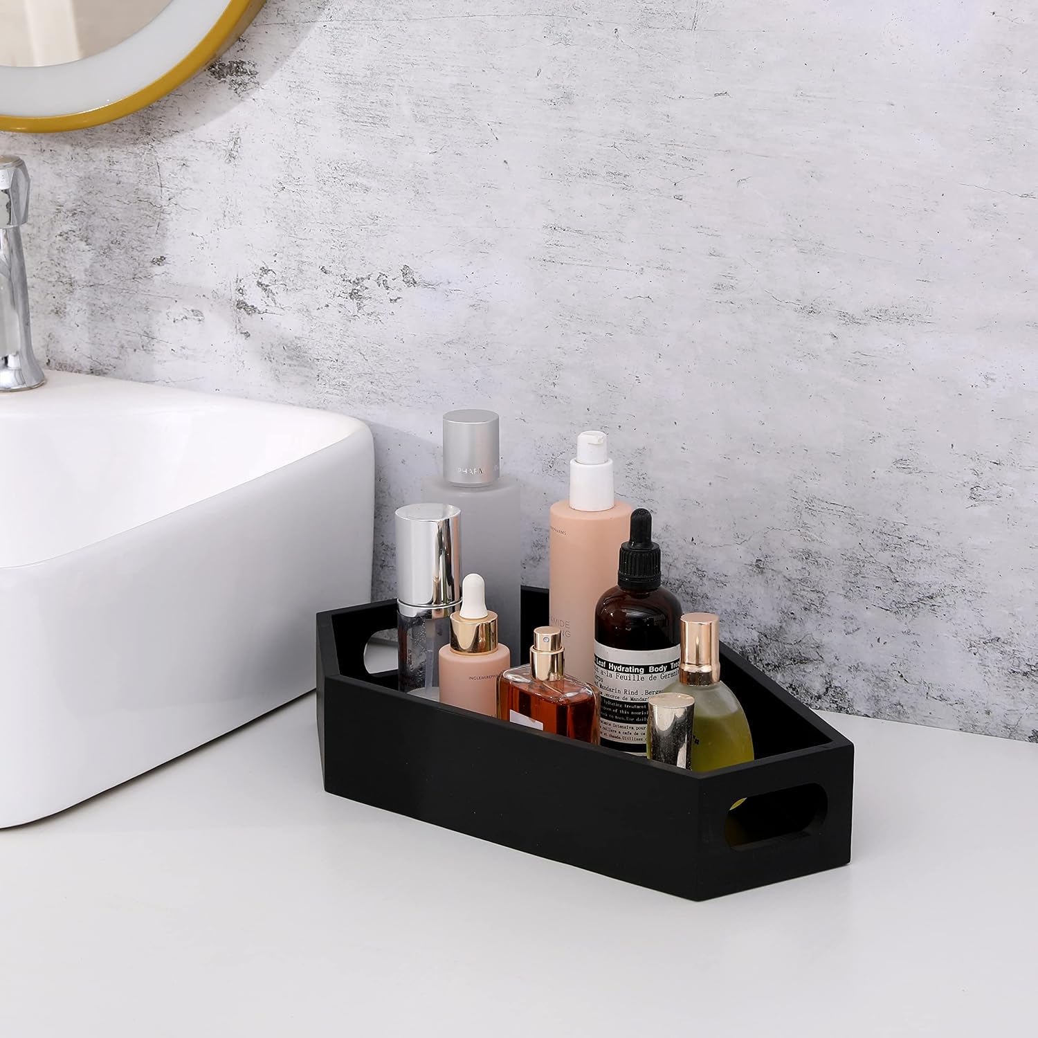 منظم مكياج خشبي على شكل تابوت  - مراجعة Home Living Bathroom Vanity وسعره