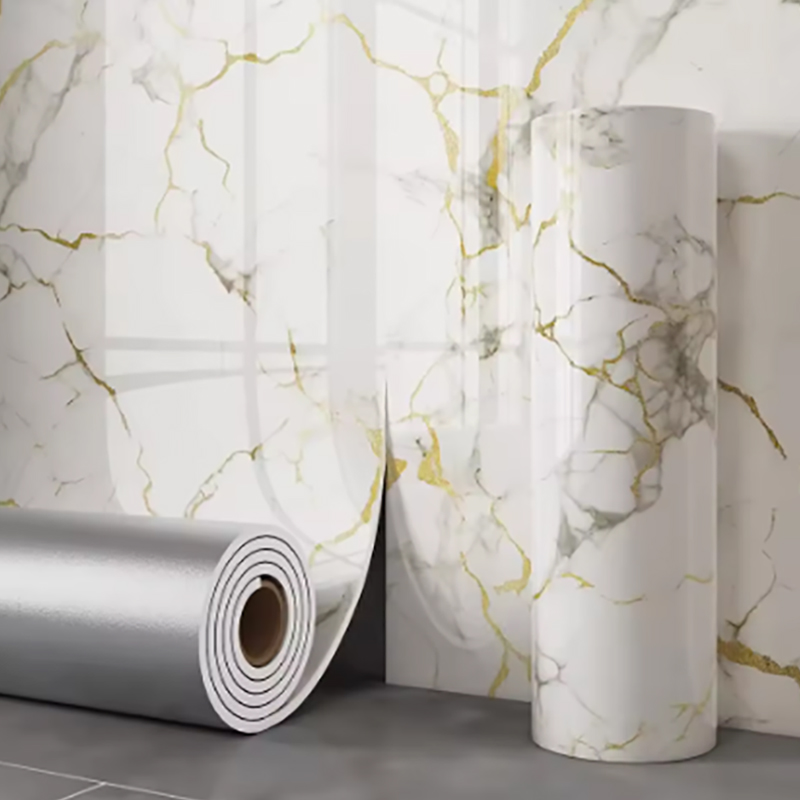1 لفة رخامية سميكة رغوة تقليد  - مراجعة Home Bathroom Wallpaper وسعره