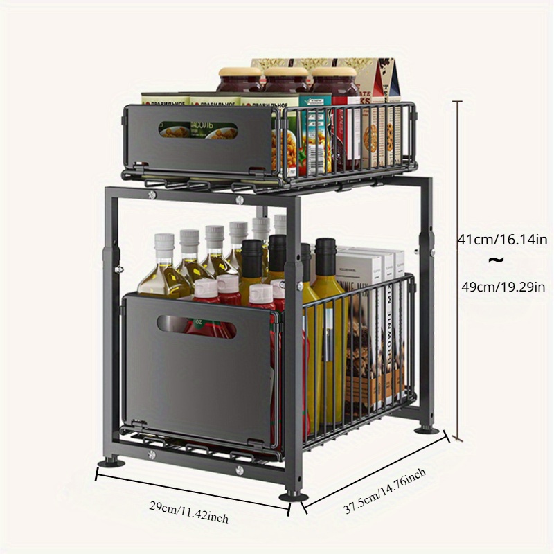 منظم خزانة بطبقتين قابل للسحب، - مراجعة Home Goods Bathroom Cabinets وسعره