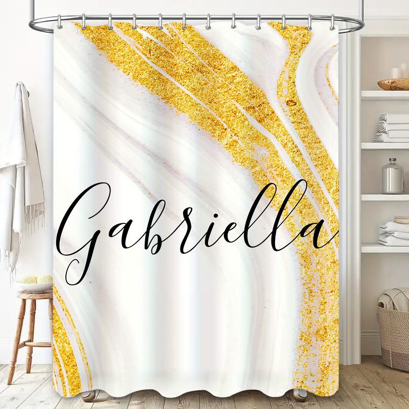 ستارة دش رخامية ذهبية اسم شخصي - مراجعة Home Bathroom Name وسعره