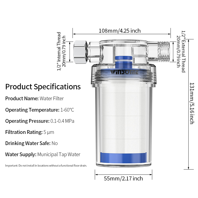 نظام تصفية أولية لسخان المياه  - مراجعة Home Bathroom Water Filter وسعره