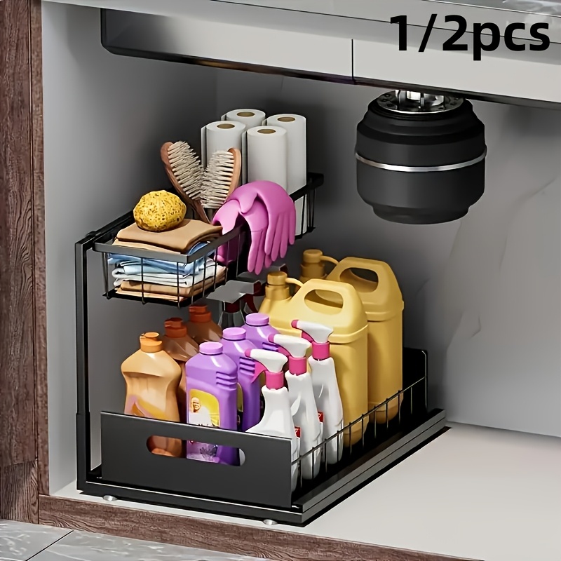 منظم قابل للسحب تحت الحوض، رف  - مراجعة Home Goods Bathroom Cabinets وسعره