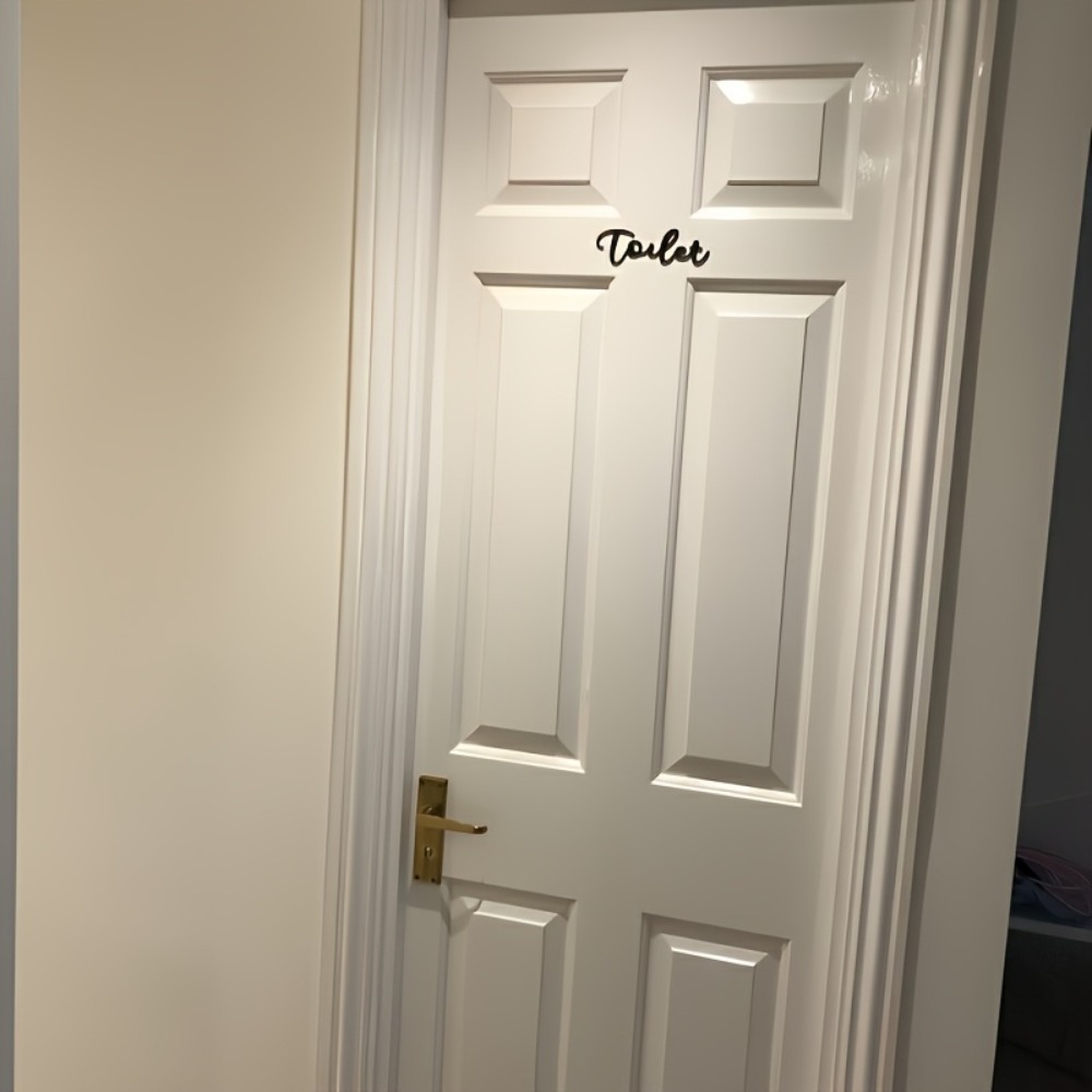 لافتة باب بلاستيكية عصرية من C - مراجعة Home Bathroom Door وسعره