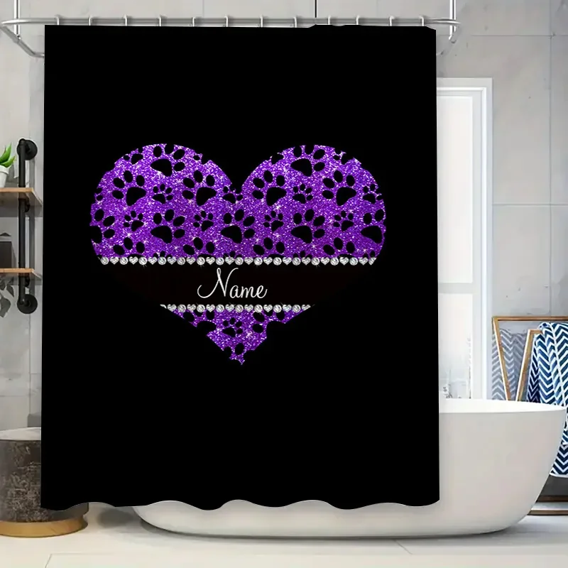 ستارة دش على شكل قلب أرجواني ق - مراجعة Home Bathroom Name وسعره