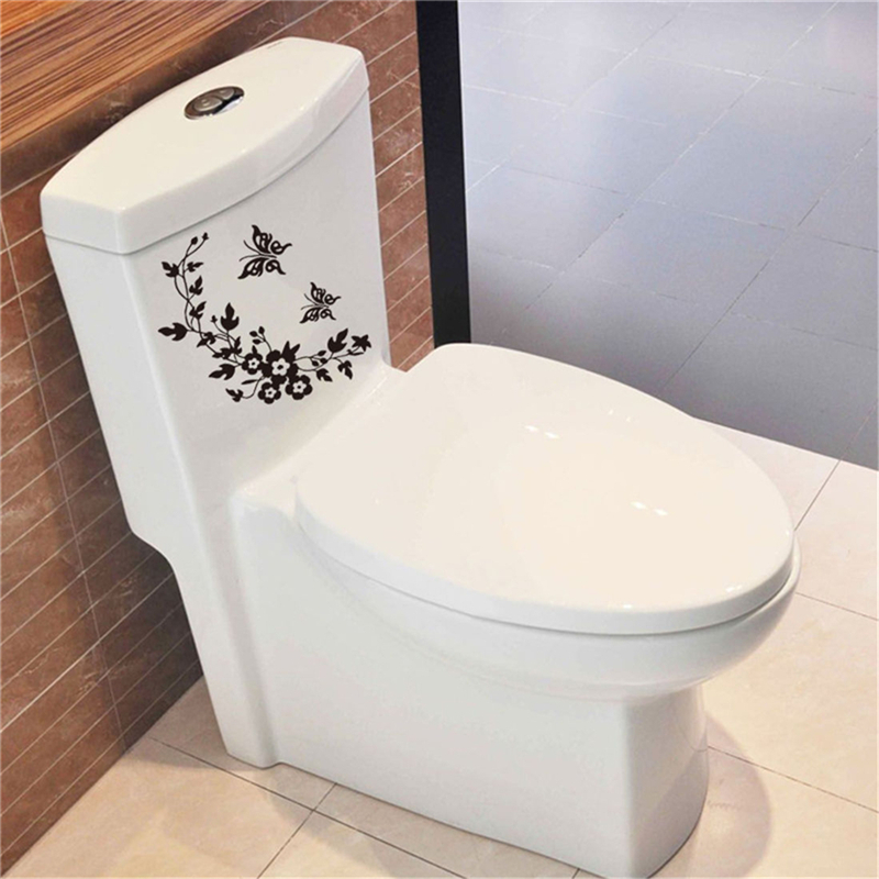 فراشة زهرة الكرمة الحمام ملصقا - مراجعة Home Bathroom Wallpaper وسعره