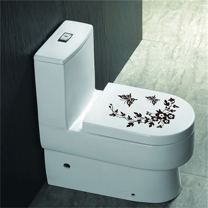 فراشة زهرة الكرمة الحمام ملصقا - مراجعة Home Bathroom Wallpaper وسعره