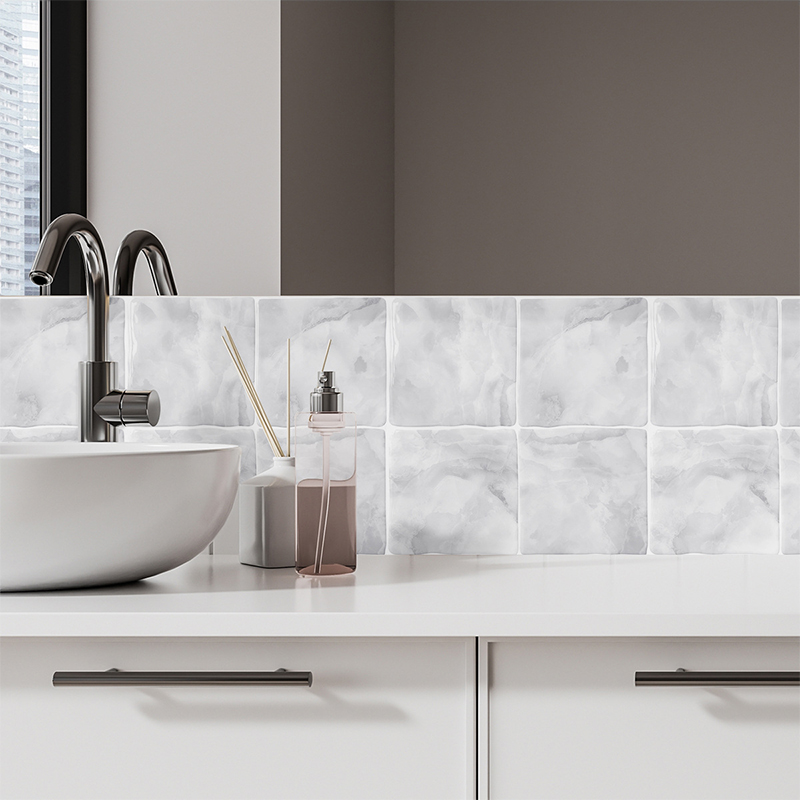 5/10 قطع من ورق الحائط الرخامي - مراجعة Home Bathroom Wallpaper وسعره