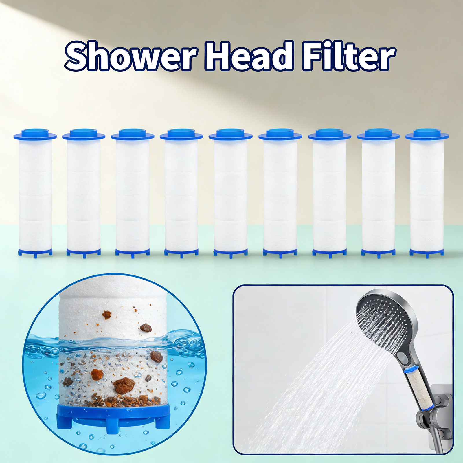 20 قطعة من خراطيش فلتر الاستحم - مراجعة Home Bathroom Water Filter وسعره