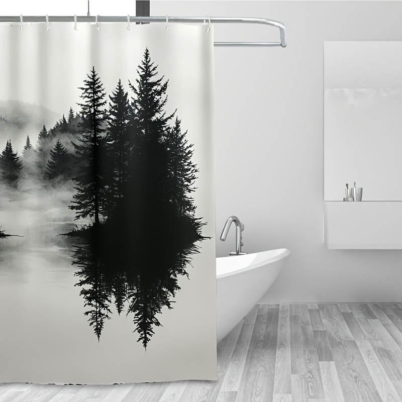 ستارة حمام بتصميم غابة متموجة  - مراجعة Home Decor Bathroom Ideas وسعره