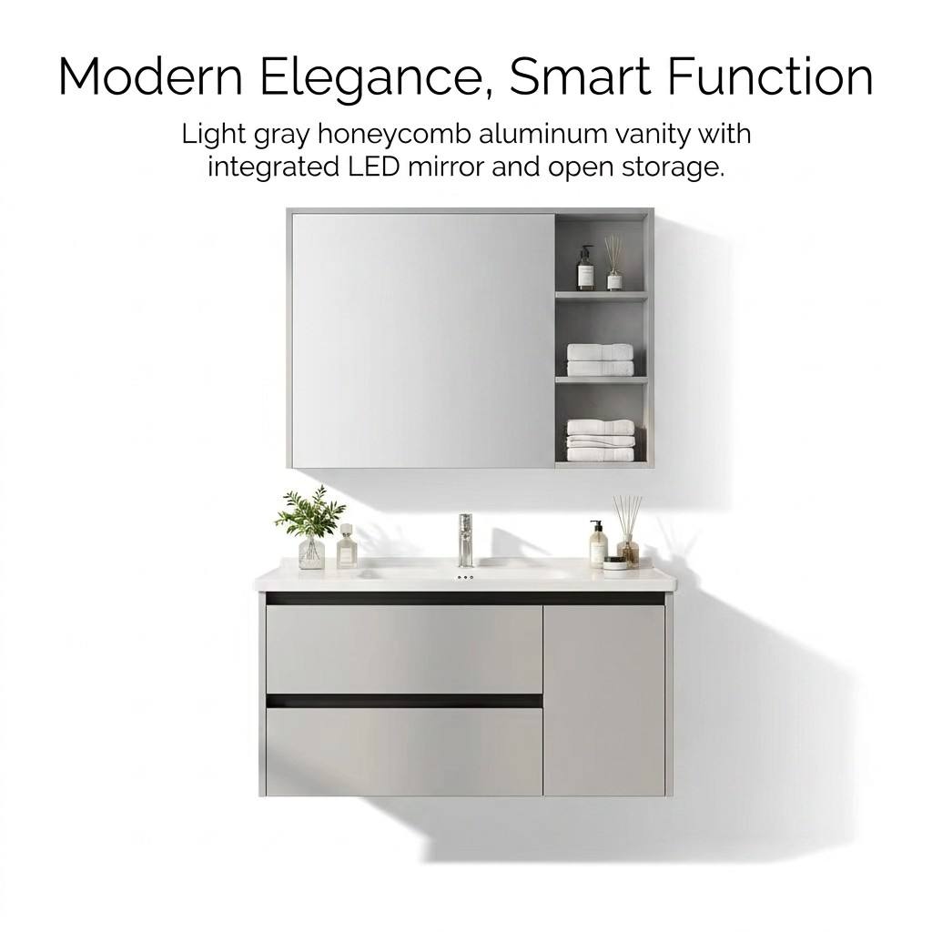 خزانة حمام عصرية صديقة للبيئة  - مراجعة Home Living Bathroom Vanity وسعره