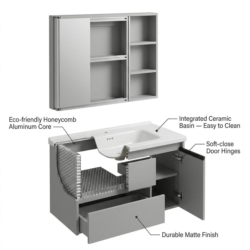 خزانة حمام عصرية صديقة للبيئة  - مراجعة Home Living Bathroom Vanity وسعره