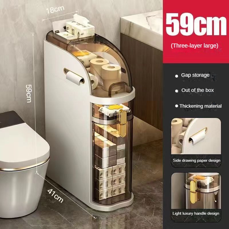 خزانة تخزين الحمام الضيقة مع أ - مراجعة Home Goods Bathroom Cabinets وسعره